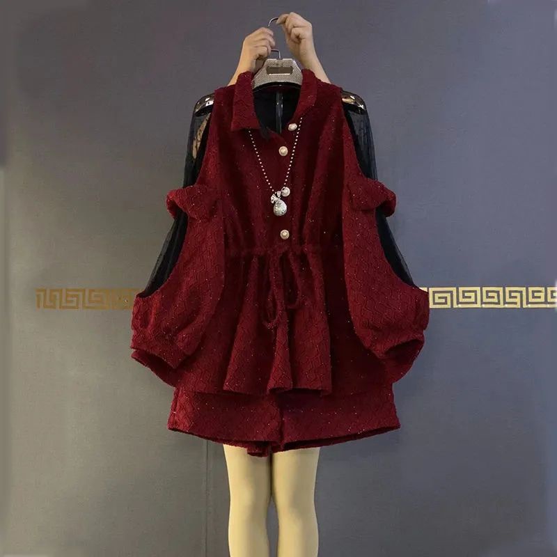 Set Đồ Hai Mảnh Áo Tay Dài Ôm Eo + Quần Short Phong Cách Thời Trang Mùa Thu Mới 2022 Cho Nữ#0731#