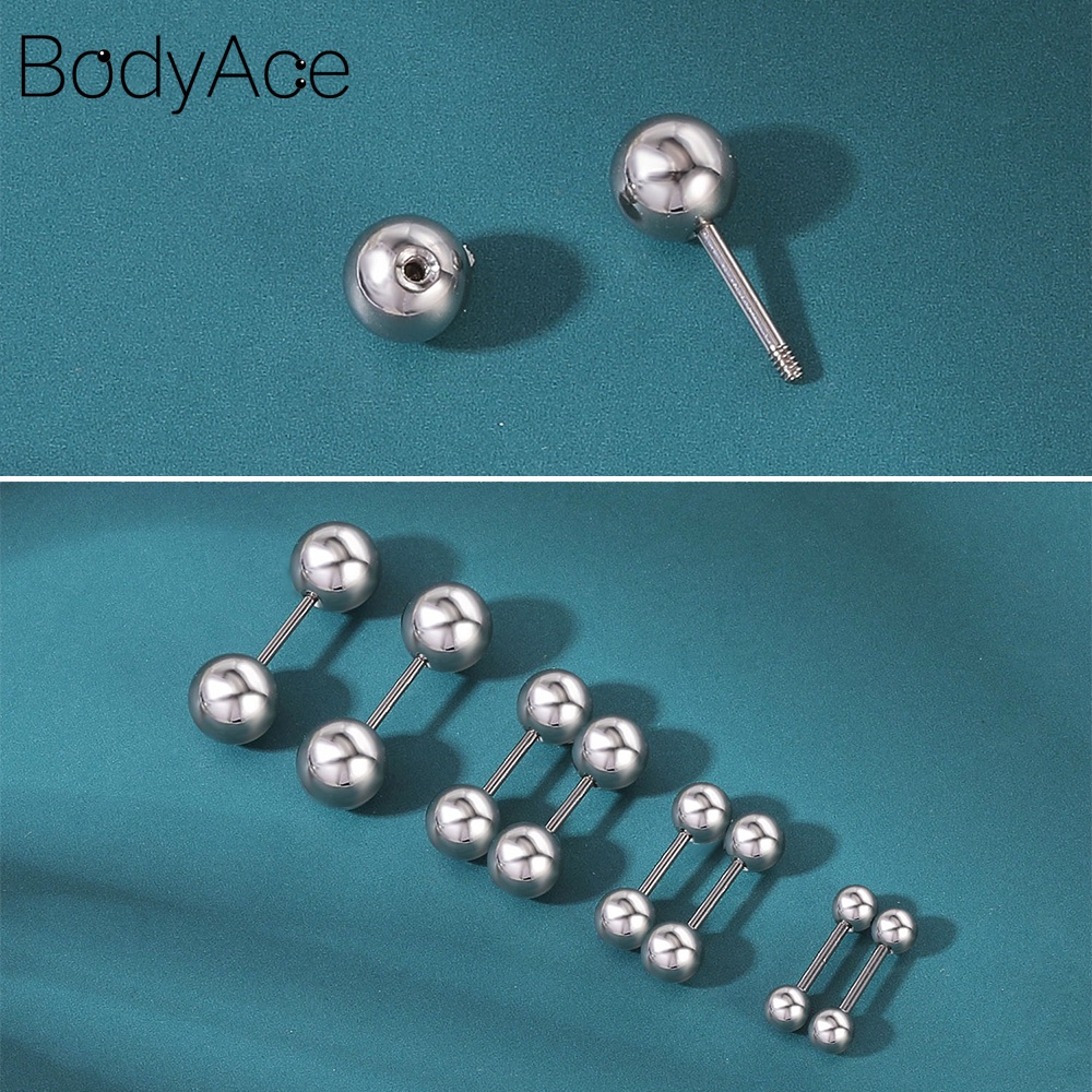 1 Khuyên Xỏ Cơ Thể Bằng Thép Không Gỉ Đính Đá 3-8mm