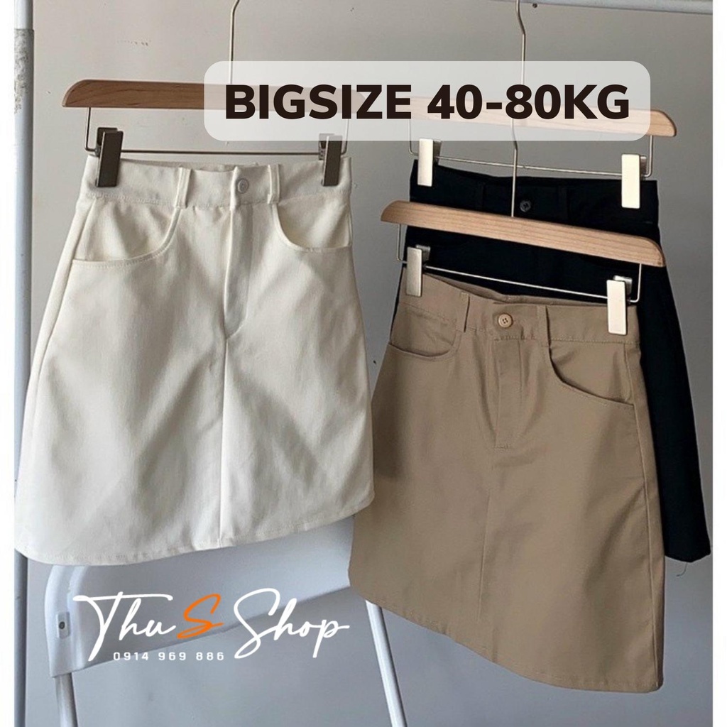 Chân Váy Chữ A Kaki BIG SIZE có lót trong dày dặn mềm đẹp Váy bassic công sở, đi làm đi chơi THUS509