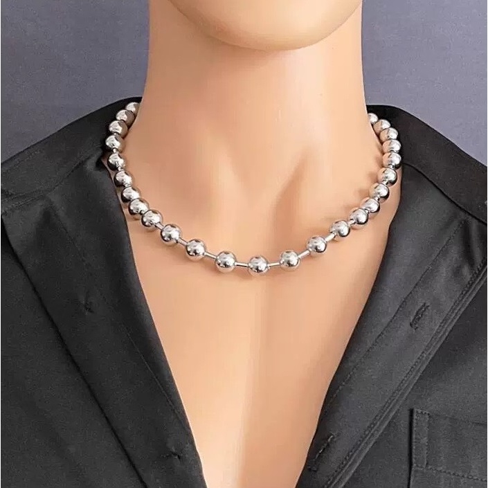 Dây chuyền nam nữ chuỗi bi tròn BallChain Merin Accessories nhiều size cá tính titan không gỉ - Vòng cổ BallChain