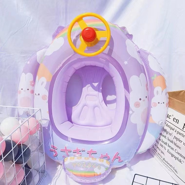 Phao Bơi Dạng Ngồi Có Vô Lăng Họa Tiết Hoạt Hình Cho Bé