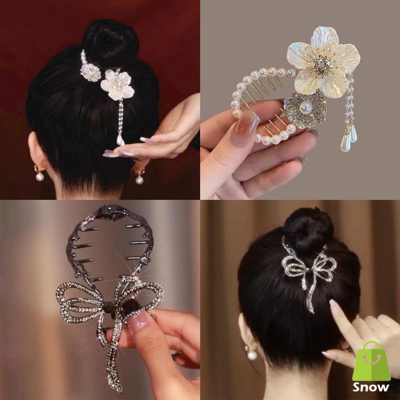 Kẹp Tóc Hình Hoa Bướm Đính Ngọc Trai Sang Trọng