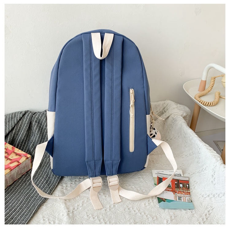 Balo nữ đi học nhiều ngăn balo sinh viên ulzzang basic Phong Cách Hàn Quốc Đáng Yêu