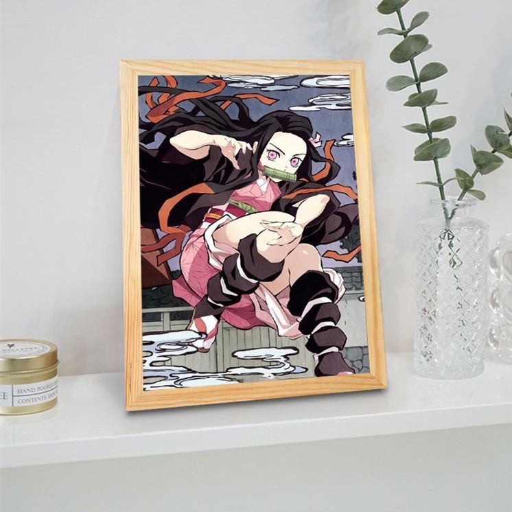 Khung Ảnh Đèn LED Hoạ Tiết Demon Slayer Độc Đáo Sáng Tạo