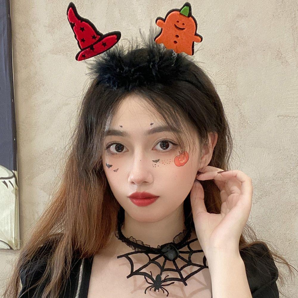 Shanrong Băng Đô Cài Tóc Hóa Trang halloween Hình Mũ Phù Thủy Phối Lông Vũ Vui Nhộn Cho Bé Gái