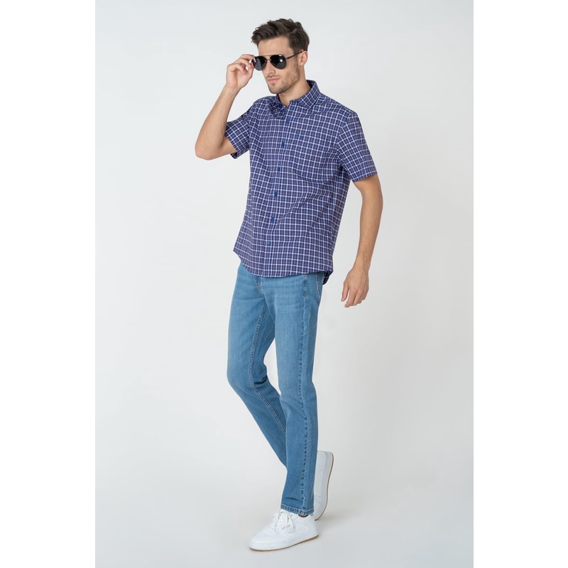 Áo Sơ Mi Nam Tay Ngắn Họa Tiết Caro , thời thượng, lịch lãm, chỉn chu John Henry - WS23SS14T-SC