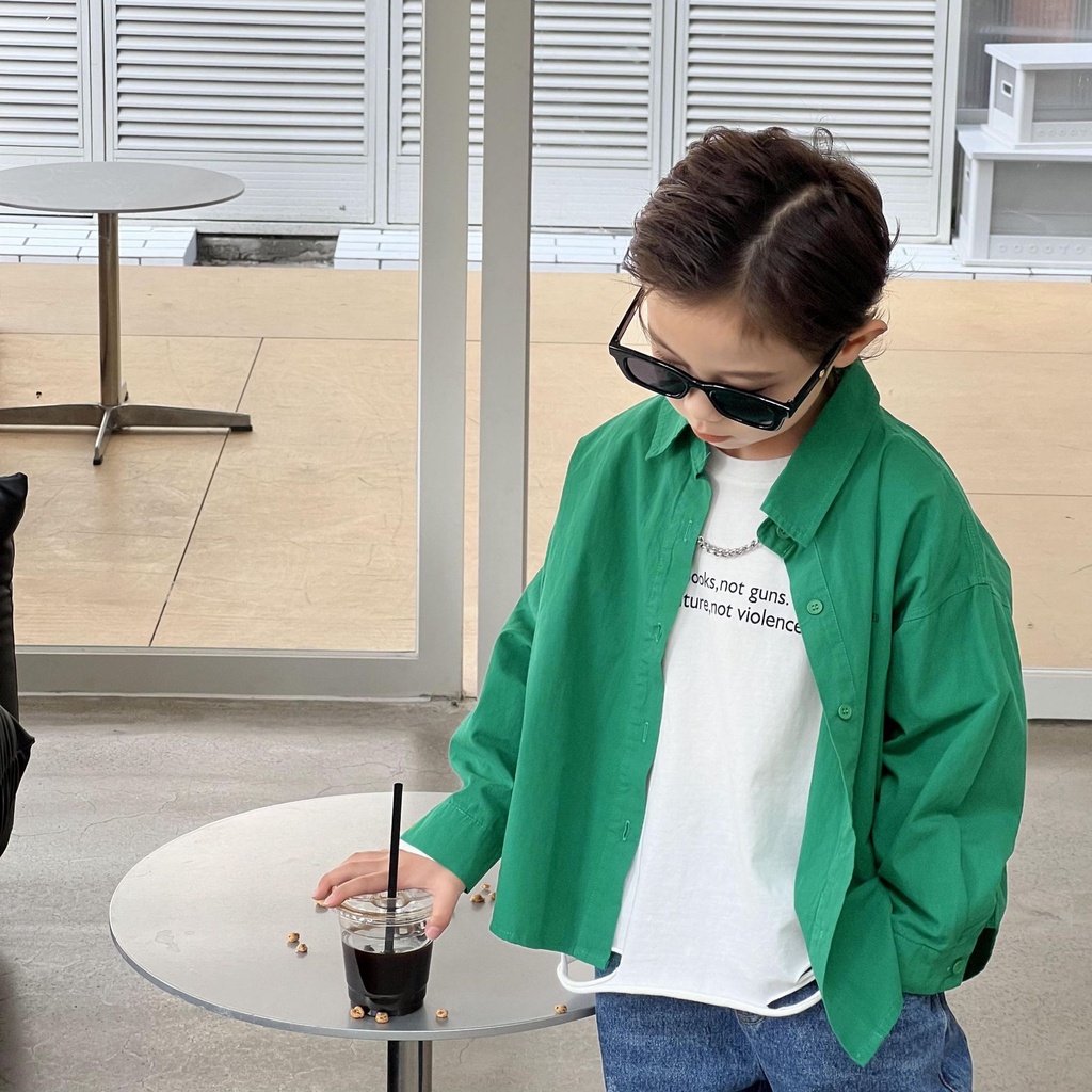 Áo sơmi bé trai NEWYORK AB695 sz 90-140, áo sơmi in hình lưng cho bé thời trang