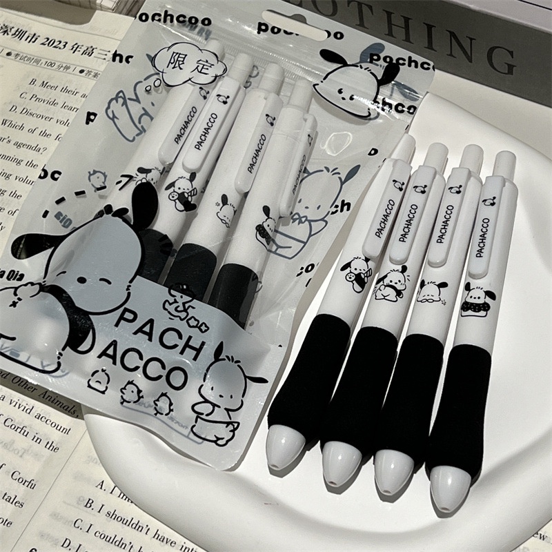 Ere1 4 cái sanrio pochacco crayon shin-chan bấm bút bi phim hoạt hình bút gel dễ thương văn phòng phẩm cho học sinh st