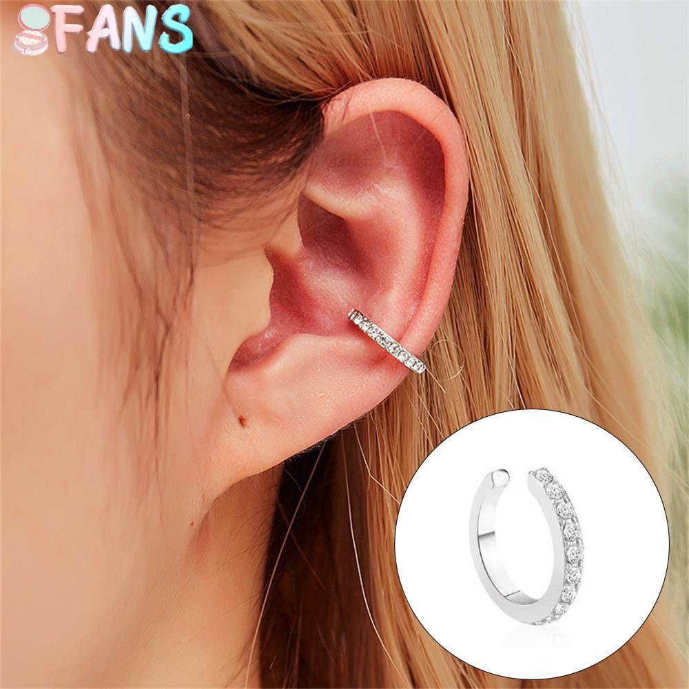 Người hâm mộ 1 cái cz cuff bông tai phụ kiện quà tặng thời trang kẹp tai đồ trang sức không xỏ vòng tròn tai cuff
