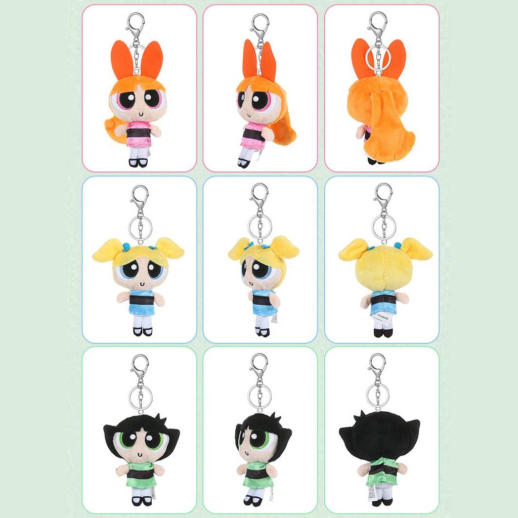 Ere1 the powerpuff girls búp bê sang trọng quà tặng cho bé gái túi trẻ em mặt dây chuyền blossom bubbles buttercup đồ chơi nhồi bông cho trẻ em