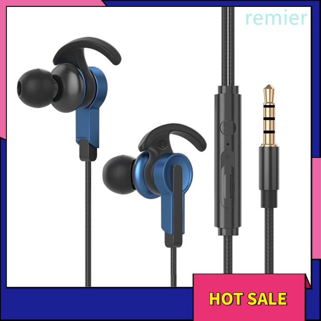 Re s39 tai nghe có dây 3.5mm in-ear âm thanh nổi bass tai nghe tai nghe chơi game thông minh máy tính di động phổ thông