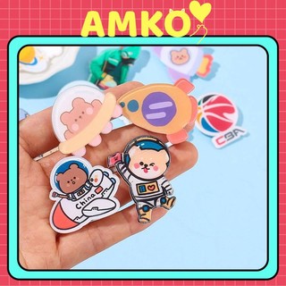Huy Hiệu Pin Cài Balo Quần Áo Nhựa Acrylic Nhiều Mẫu Dễ Thương, Hình Vịt Gà Mặt Trăng Phi Hành Gia AMKO HHNN
