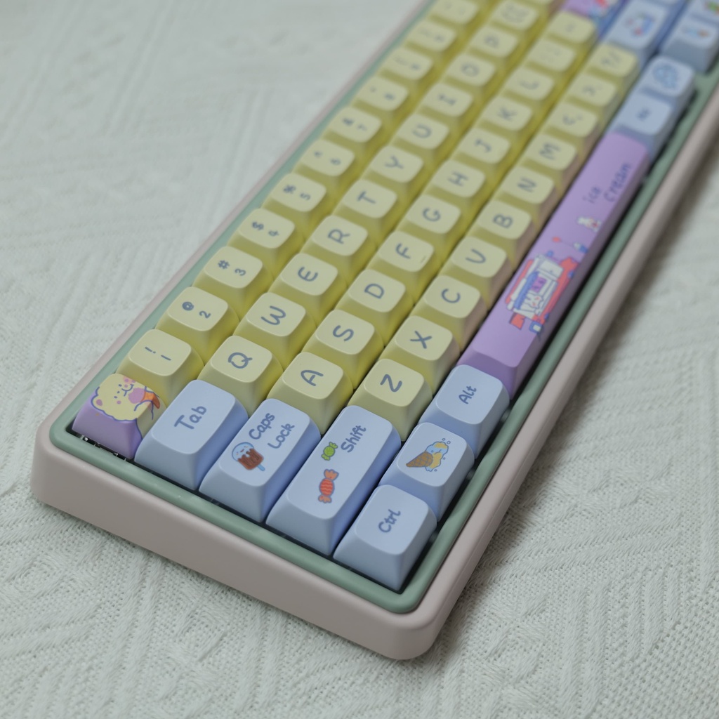 Marshmallow ice cream keycaps xda profile cartoon pbt dye sub bàn phím cơ keycap