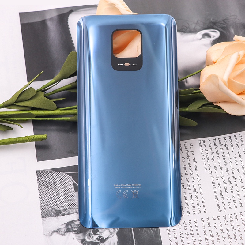 Mới cho xiaomi redmi note 9s / note 9 pro pin 64mp nắp lưng mặt kính cửa sau vỏ pin vỏ hộp chất kết dính thay thế