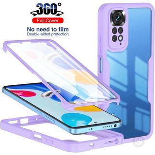 Ốp lưng trong suốt bảo vệ toàn diện 360 độ cho Xiaomi Redmi Note 12 11 10 9 Pro 9S 10S 11S Ốp lưng silicon chống sốc có phim màn hình phía trước