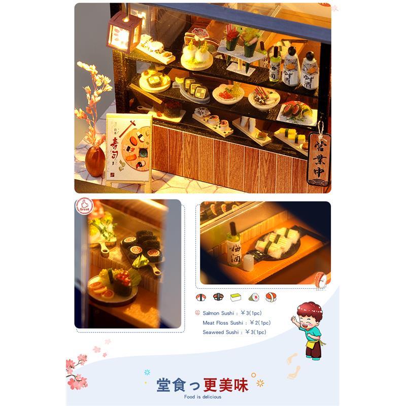 Mô Hình Nhà Hàng Sushi Mini Tự Lắp Ráp O5JZ Kiểu Nhật Bản Dùng Làm Quà Tặng Sinh Nhật