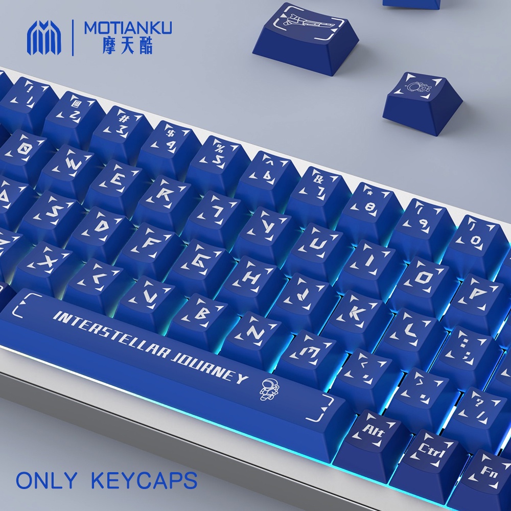 Interstellar journey blue keycaps cherry profile keycap được cá nhân hóa cho bàn phím cơ với phím 7u và iso