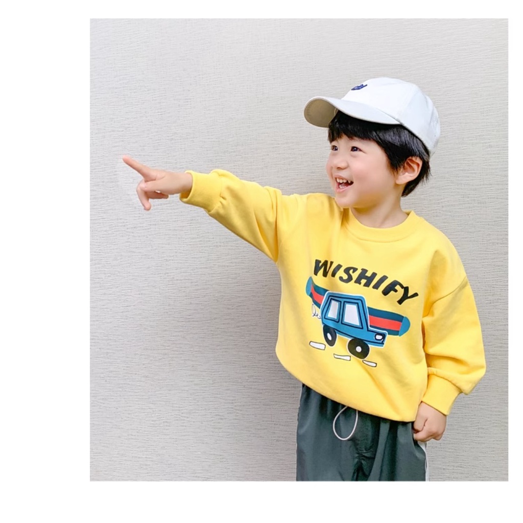 Cotton áo len dài tay trẻ em mùa xuân và mùa thu áo sơ mi bé trai mới quần áo mùa thu cho bé gái