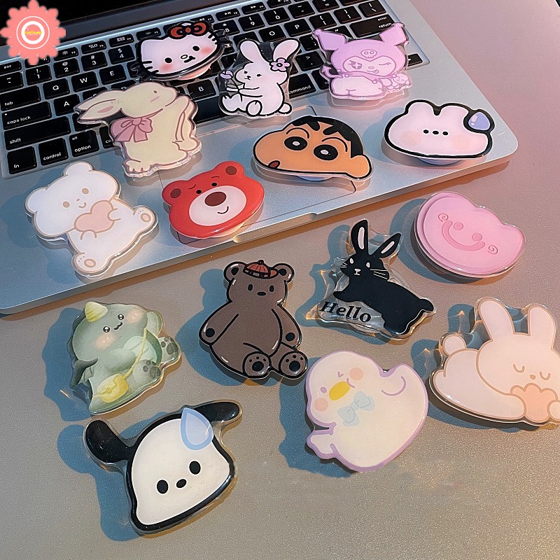 Đáng yêu phim hoạt hình vui nhộn anime crayon giá đỡ điện thoại shin-chan giá đỡ có thể gập lại đa năng fing ring hỗ trợ giá đỡ điện thoại