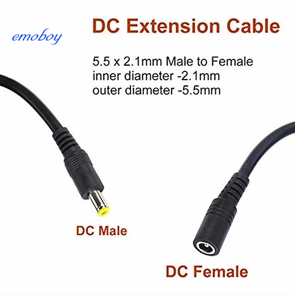 Emoboy doonjiey 2.1x5.5mm nam sang nữ dây nối dài cáp nguồn dc 12v cho camera quan sát