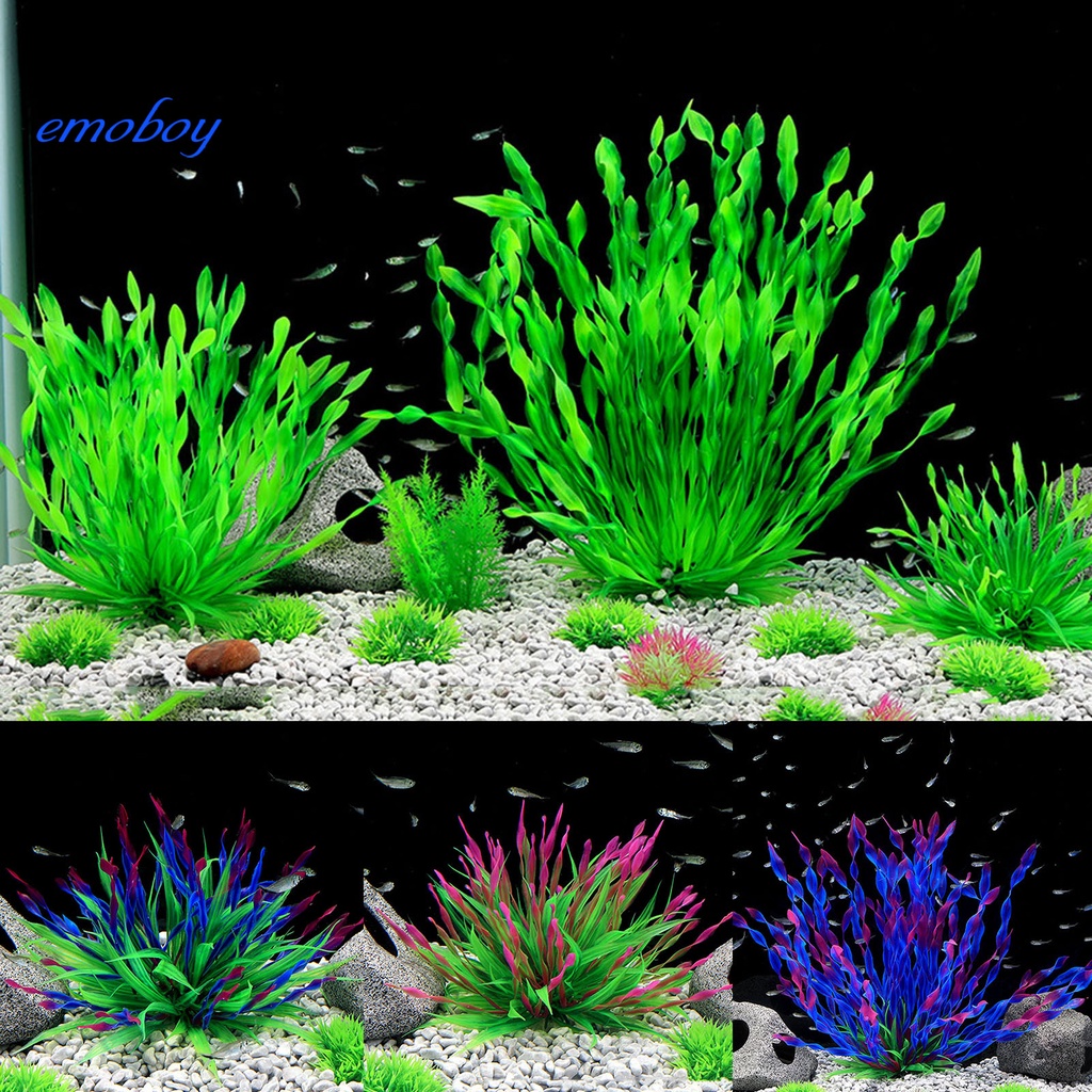 Emoboy aquarium plant hình thức thực tế ẩn náu trang trí bằng nhựa rong biển nhân tạo trang trí bể cá cho nhà