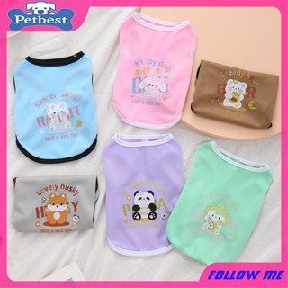 Quần áo mùa hè và mùa thu cho thú cưng mèo và chó siêu nhẹ và mỏng phổ biến động vật nguyên bản phim hoạt hình in macaron tank top