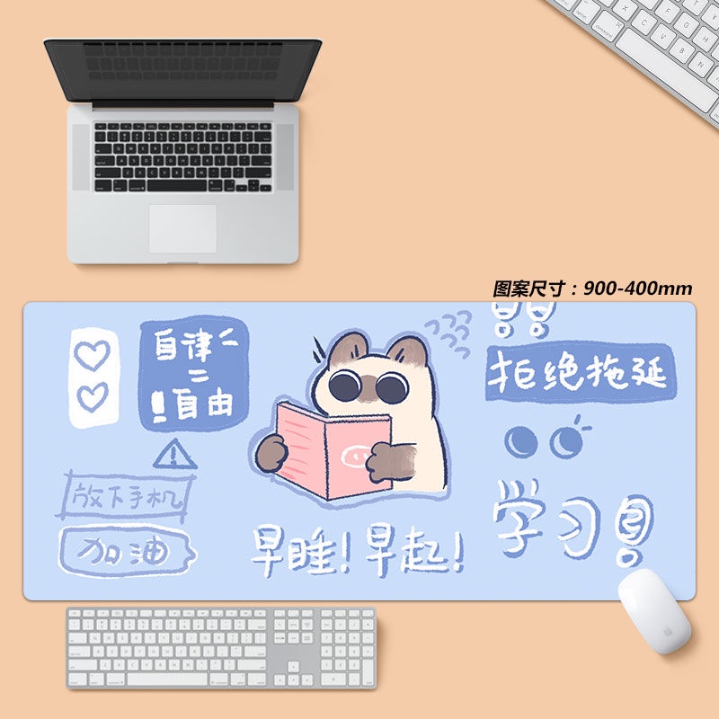 Tấm Lót Chuột Và Bàn Phím Máy Tính Cỡ Lớn In Hoạt Hình Mèo Dễ Thương