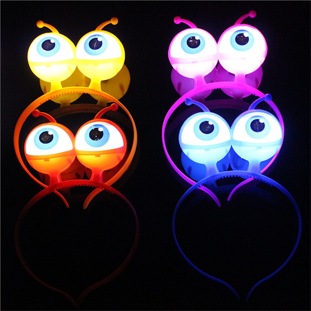 Lấp Lánh Nhãn Cầu Đầu Đảng Khiêu Vũ Halloween Mũ Đạo Cụ Phát Sáng Đôi Mắt To Ngoài Hành Tinh Led Đầu Bán
