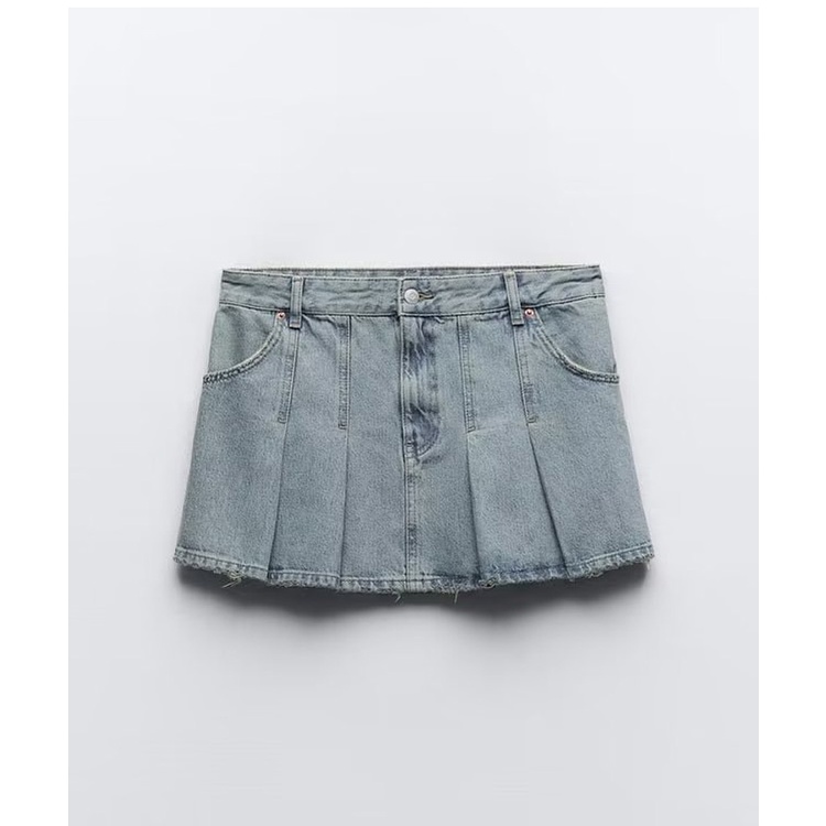 Zara Chân Váy Ngắn Xếp Ly Lưng Vừa Phong Cách Âu Mỹ Thời Trang Mùa Hè Cho Nữ6045204