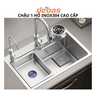 Chậu rửa bát 1 hố to inox 304 thông minh cao cấp Debas 7846