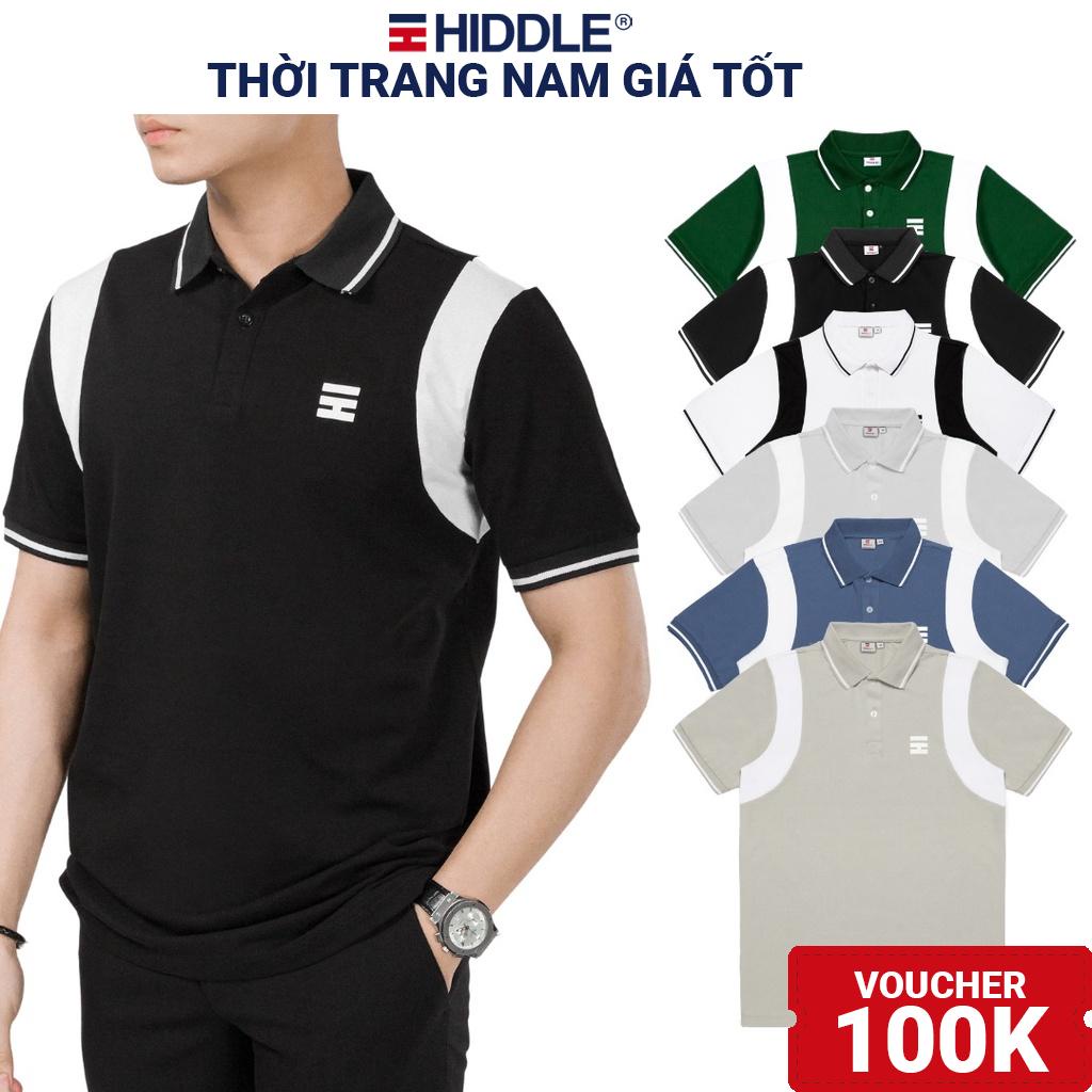 Áo polo nam cao cấp HIDDLE vải cotton cá sấu co giãn 4 chiều tay phối màu trẻ trung | H05-T1