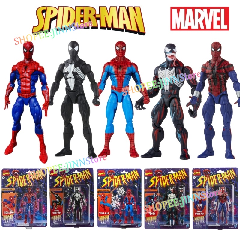 - Jn - 6-inch hasbro marvel legends retro spiderman cardback action figure classic spider web spider man sưu tầm đồ chơi mô hình