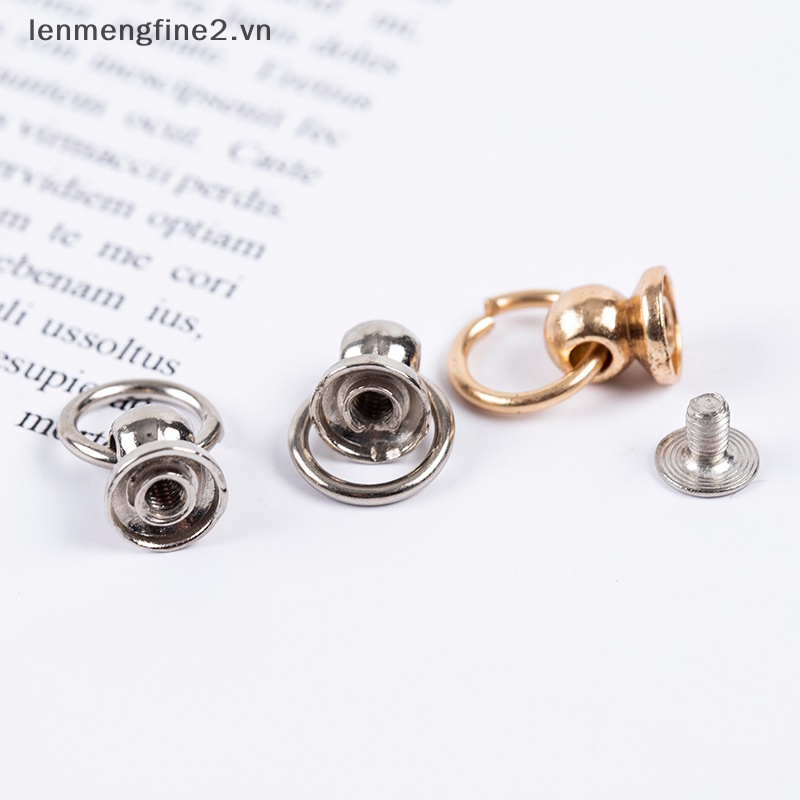 10 cái 8mm nút kim loại o ring stud screwback craft bag điện thoại đinh vít đinh tán