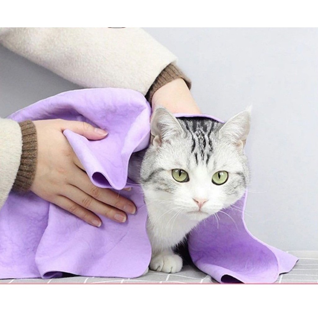 Khăn Tắm Siêu Thấm Cho Chó Mèo Magic Towel, Thấm Hút Nhanh