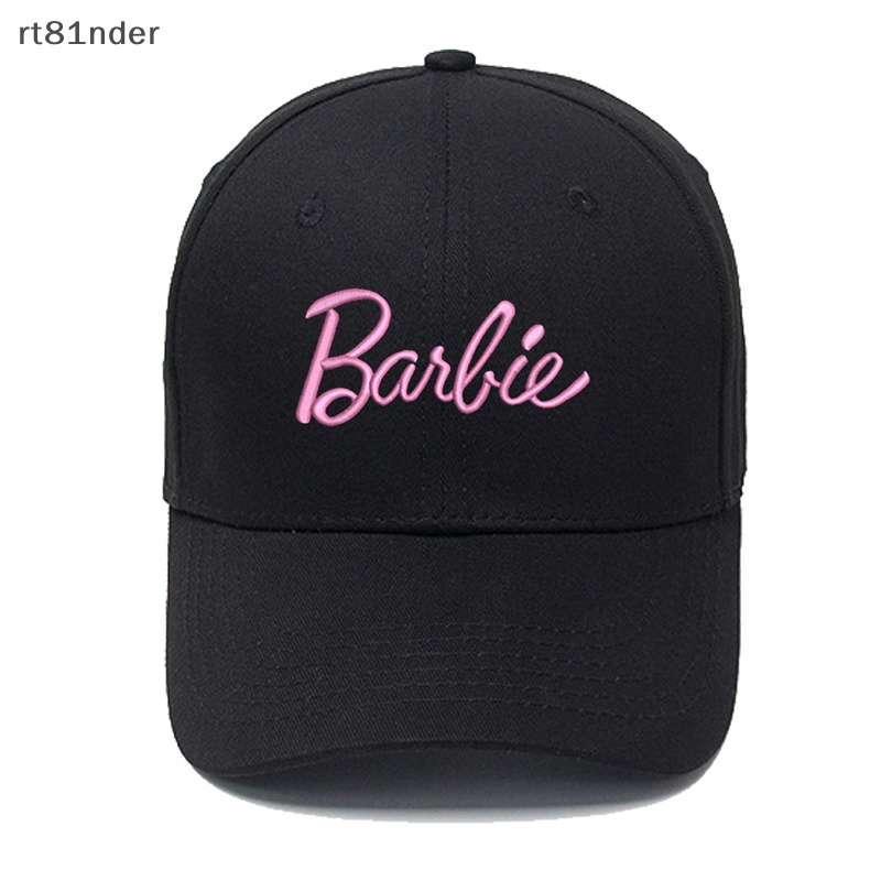 Rt mới kawaii barbie chữ thêu mũ bóng chày anime thời trang mùa hè có thể điều chỉnh mũ chống nắng ngoài trời thường xuyên mũ có đỉnh n