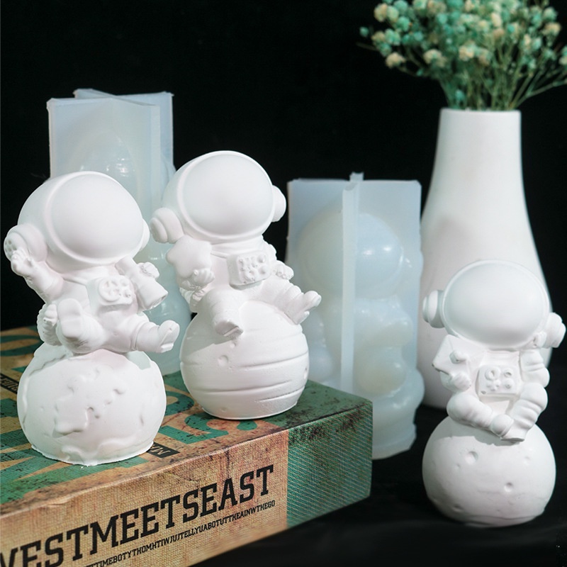 Phi hành gia Hương Liệu Khuếch Tán Đá Trang Trí Khuôn Silicon Tự Làm Phi Hành Gia Hương Liệu Nến Trang Trí Nhà Cửa Khuôn