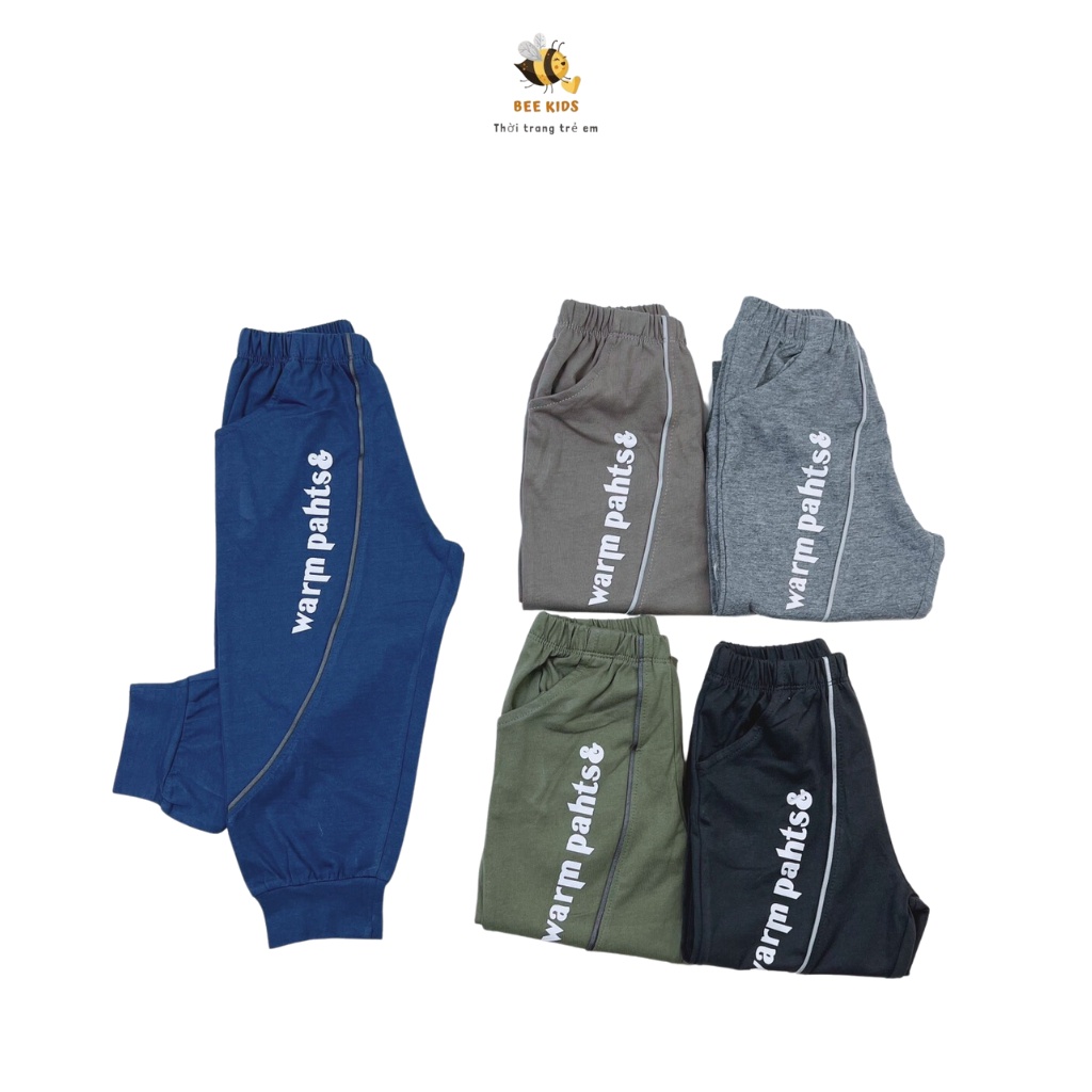 Quần dài bé trai, quần dài cotton bé trai chất coton mỏng,mềm mát, size 2-10 - BEEKIDS