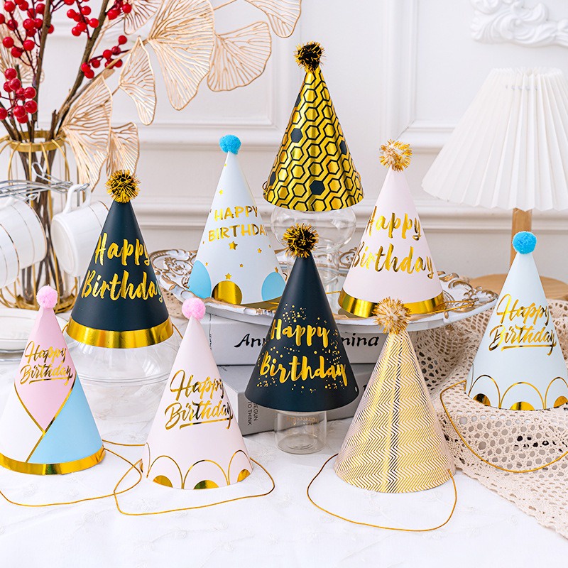 1 cái chúc mừng sinh nhật mũ tiệc polka dot diy handmade cap crown baby shower trang trí cậu bé cô gái trang trí tiệc sinh nhật supplie đạo cụ ảnh