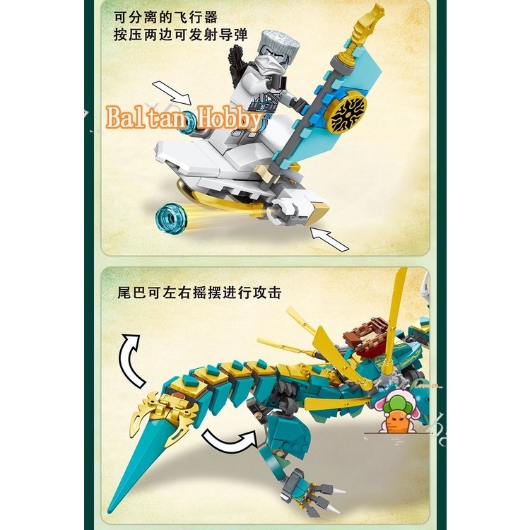 Baltan toy bh1 tương thích với ninjago 71746 jungle dragon 3082 building blocks toy en5
