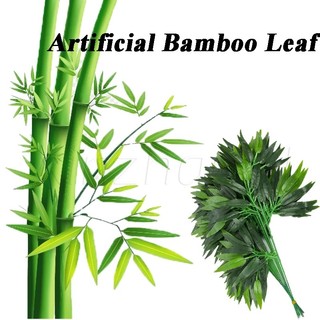 1 bó cây lá tre xanh nhân tạo / trang trí cây cảnh giả bằng nhựa / cây xanh giả lá mô phỏng bằng nhựa lụa / trang trí vườn nhà màu xanh lá cây