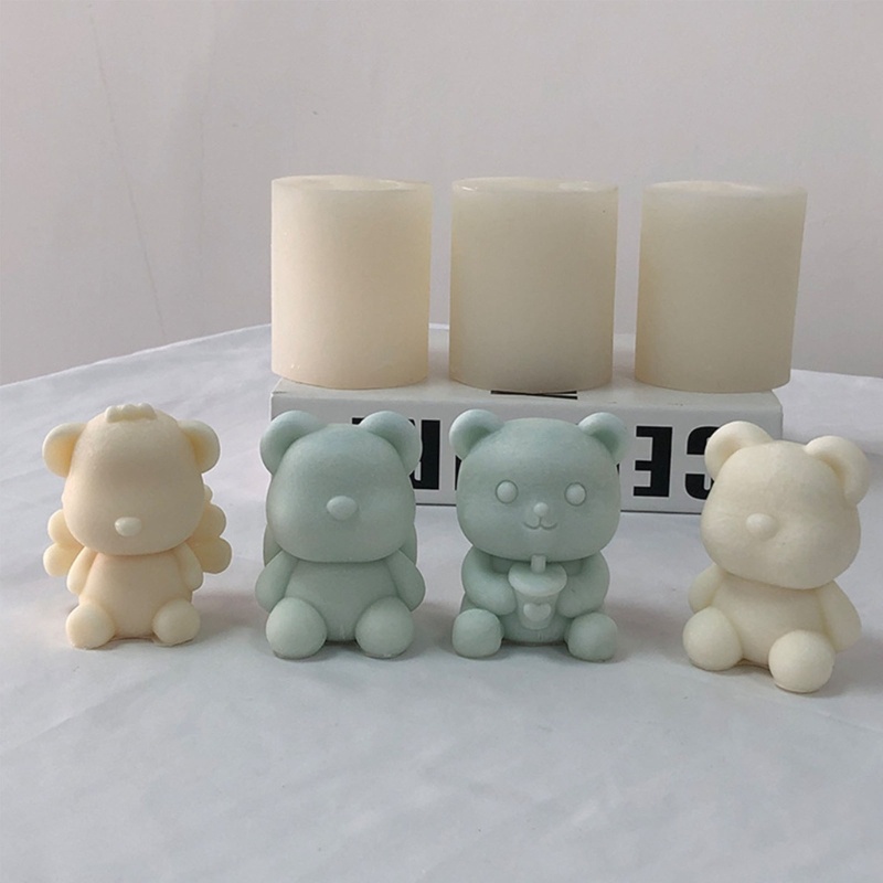 Khuôn Silicone Hình Gấu Không Mặt Có Mùi Thơm