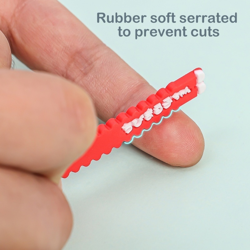 Set 1 / 10 Dụng Cụ Quấn Dây Cáp Bằng Cao Su PVC Mềm Hình Chiếc Răng Cưa Hoạt Hình Sáng Tạo