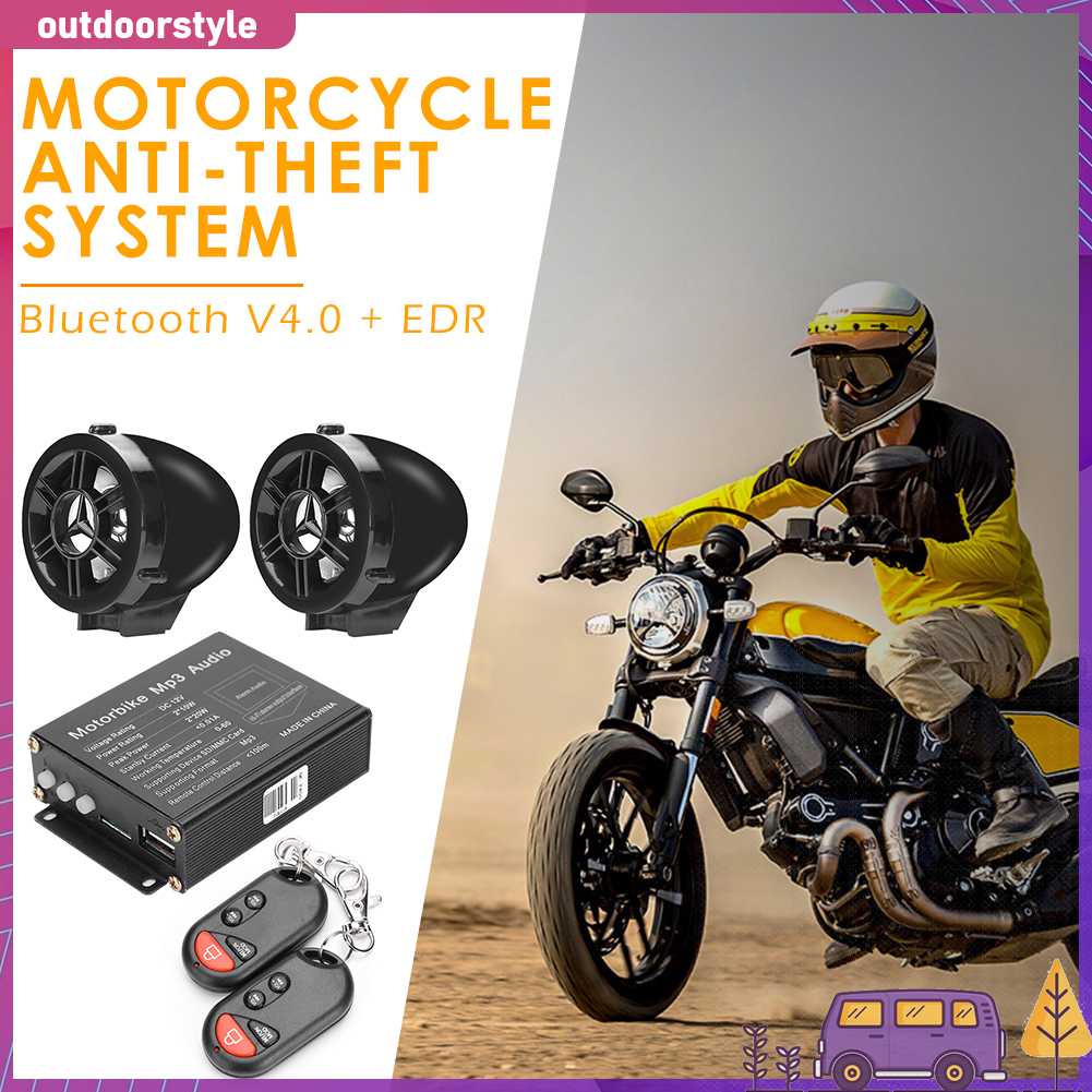 Bộ Loa Khuếch Đại Âm Thanh Mp3 Fm Radio Bluetooth Điều Khiển Từ Xa Cho Xe Máy