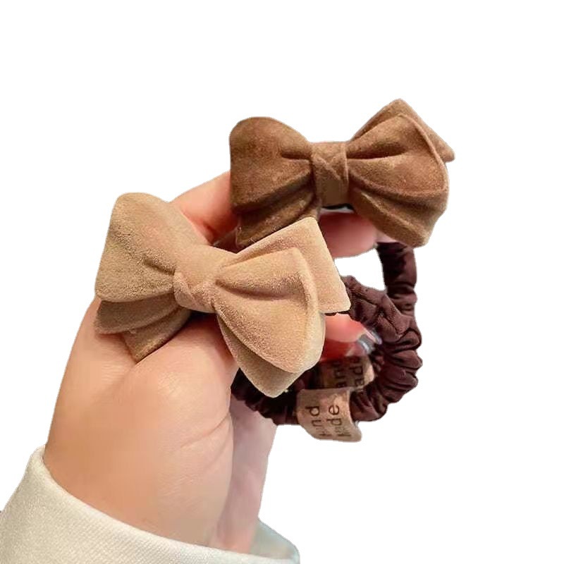 Dây Cột Tóc Đuôi Ngựa Không Gây Rối Hình Nơ Xinh Xắn