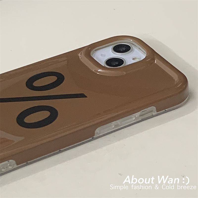 Japanese and Korean Ins Style Brown Letters for Iphone14promax Apple 13 Phone Case 12 New 11/XR Soft WCBR