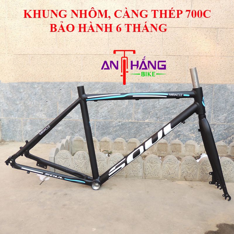 Khung, Càng xe đạp đua, touring chất nhôm 6061 nhẹ, bền - Bảo hành 6 tháng
