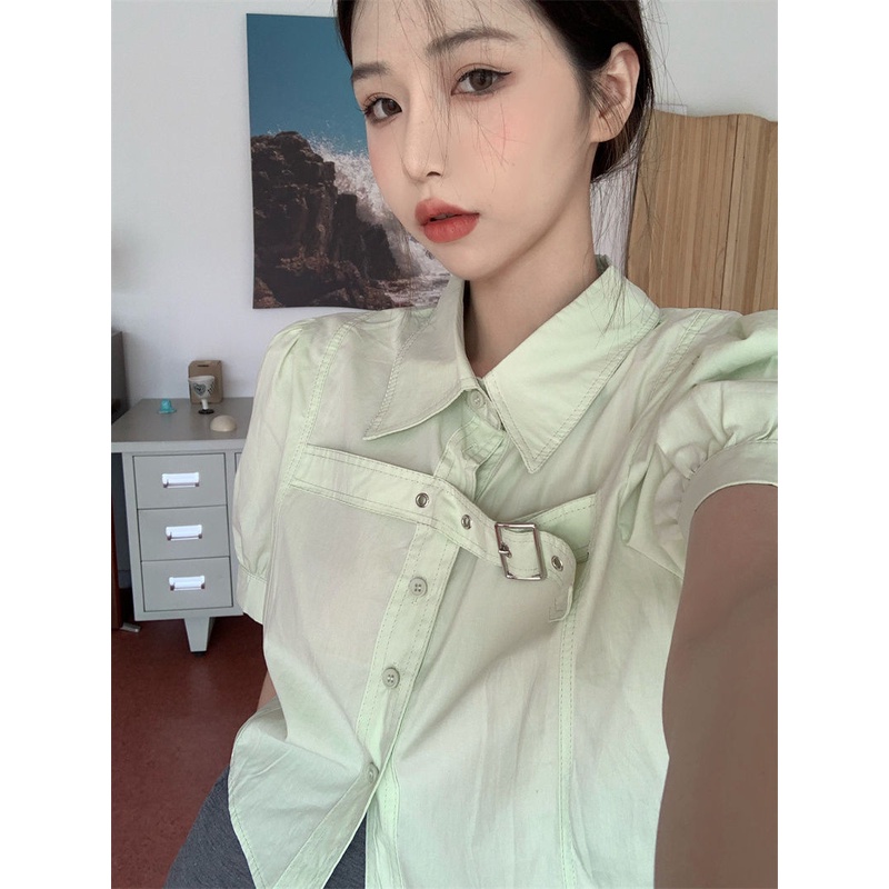 Áo Kiểu Tay Phồng Thiết Kế Độc Đáo Thời Trang Mùa Hè Hàn Quốc Cho Nữ