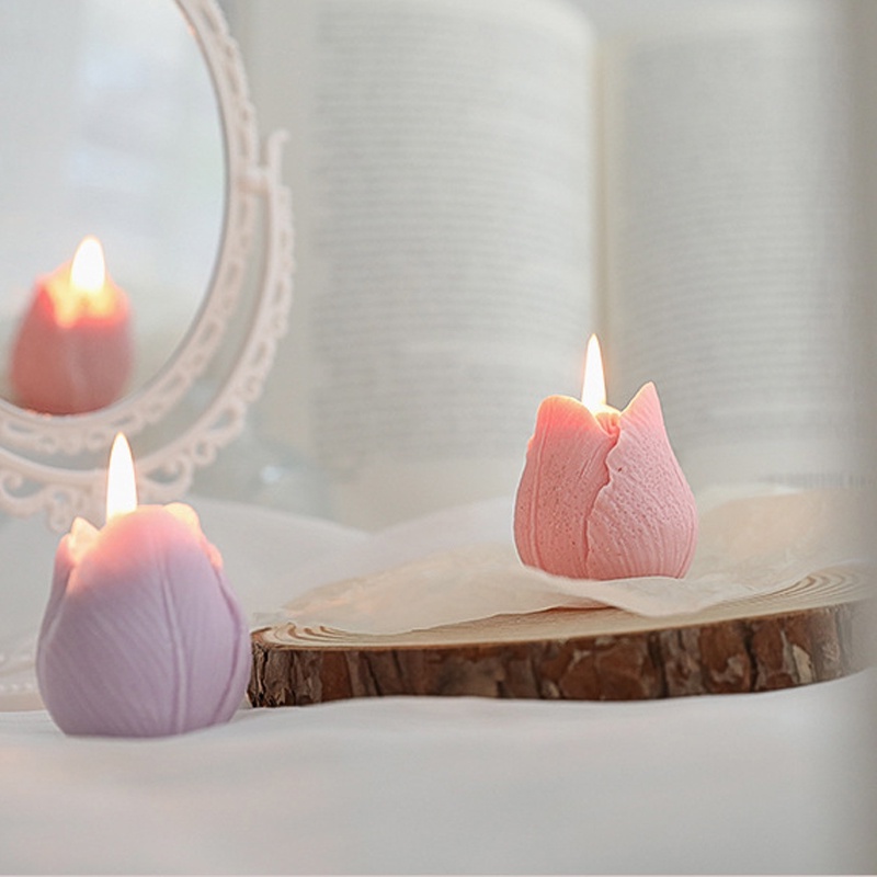 Nến Thơm Để Bàn Trang Trí Phòng Hình Hoa Tulip