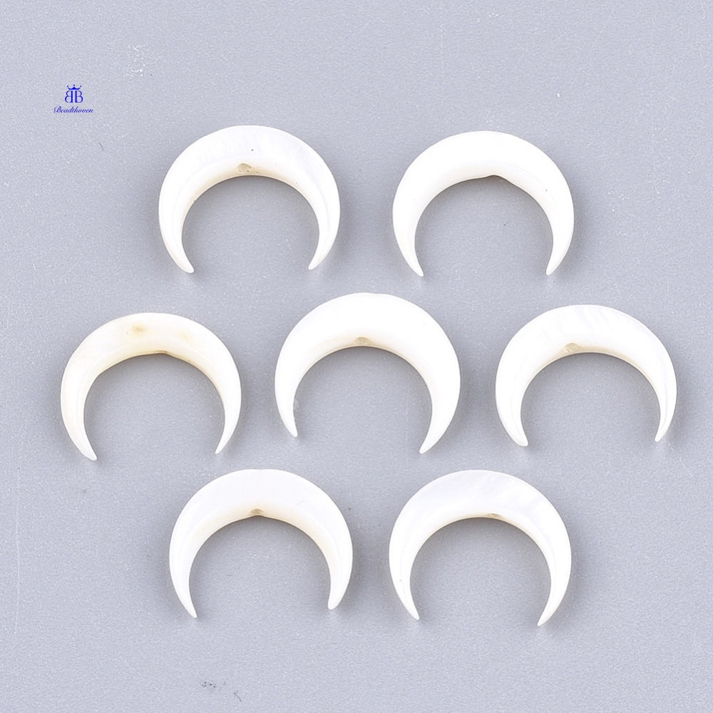 Bộ 5 Hạt Xâu Làm Trang Sức Hình Vỏ Sò 10~11x12~12.5x2.5~3mm Lỗ: 1mm