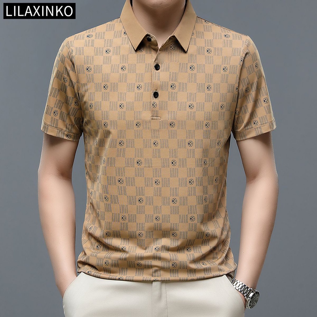 Áo Thun Polo Tay Ngắn Họa Tiết Kẻ Sọc 5 Màu Thời Trang Cổ Điển Cho Nam